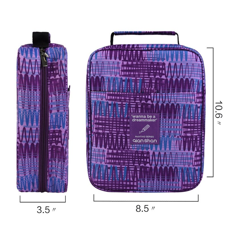 qianshan Pencil Case Holder Slot -â€‚Holds 202 Colored Pencils or 136 Gel Pens with Zipper Closure - Large Capacity Pen Organizer for Watercolor Pens or Markers - Perfect for Beginner and Artist Purple - Image 4